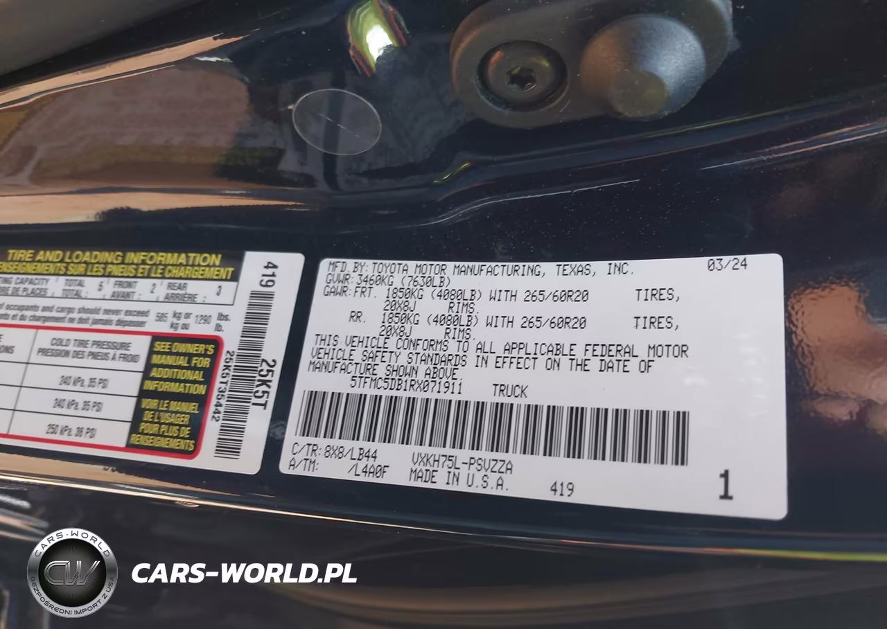 2024 Toyota Tundra Hybrid 1794 Edition 4Wd VIN:5TFMC5DB1RX071911 - 9