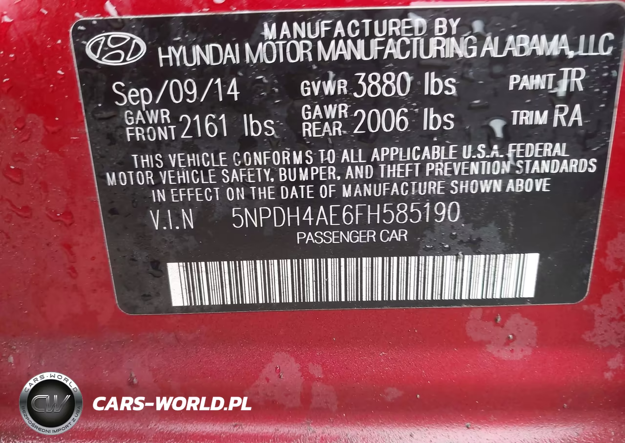 2015 Hyundai Elantra Se VIN:5NPDH4AE6FH585190 - 9