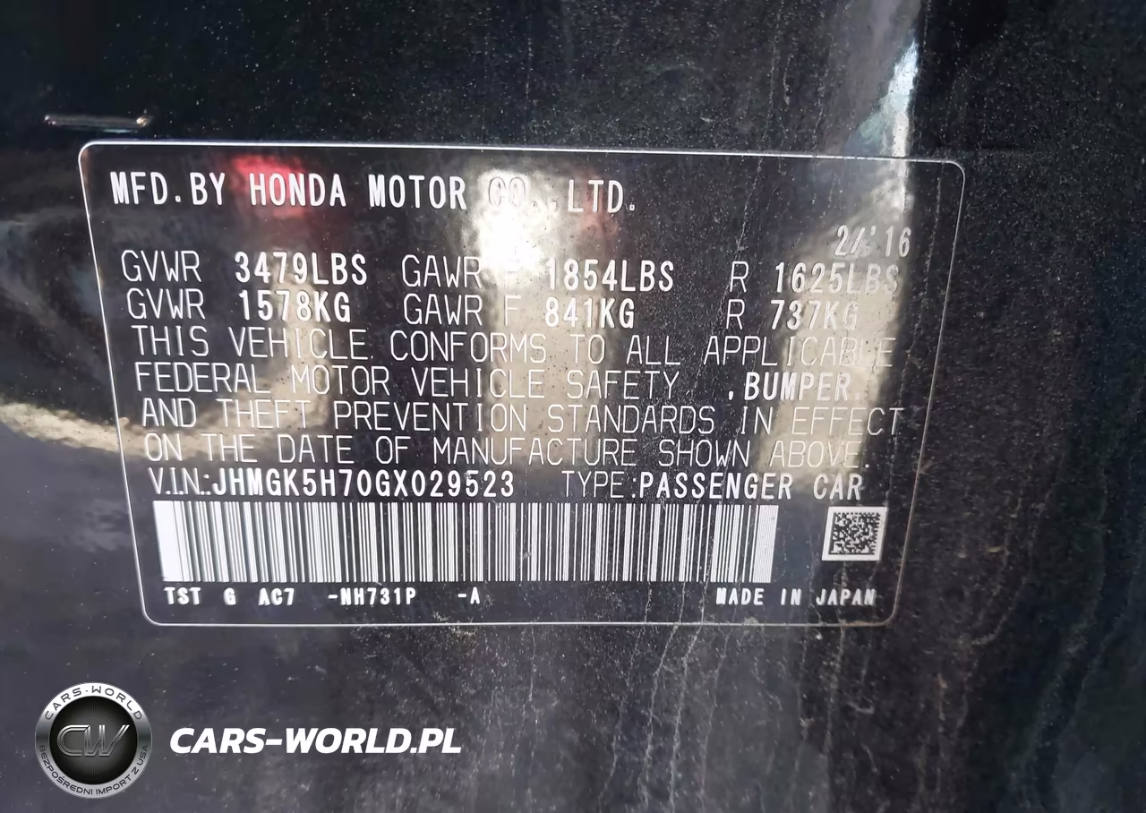 2016 Honda Fit Ex VIN:JHMGK5H70GX029523 - 9