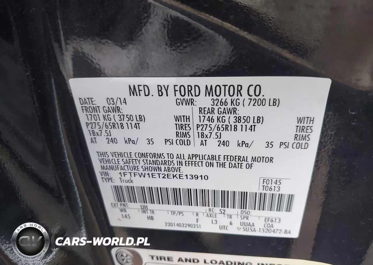 2014 Ford F-150 Lariat VIN:1FTFW1ET2EKE13910 - 9