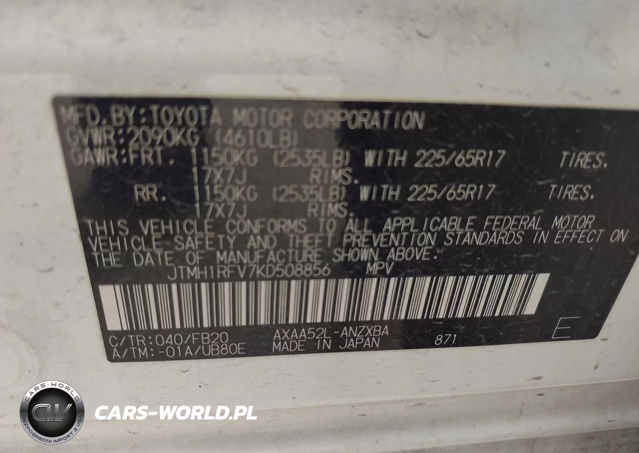 2019 Toyota Rav4 Le VIN:JTMH1RFV7KD508856 - 9