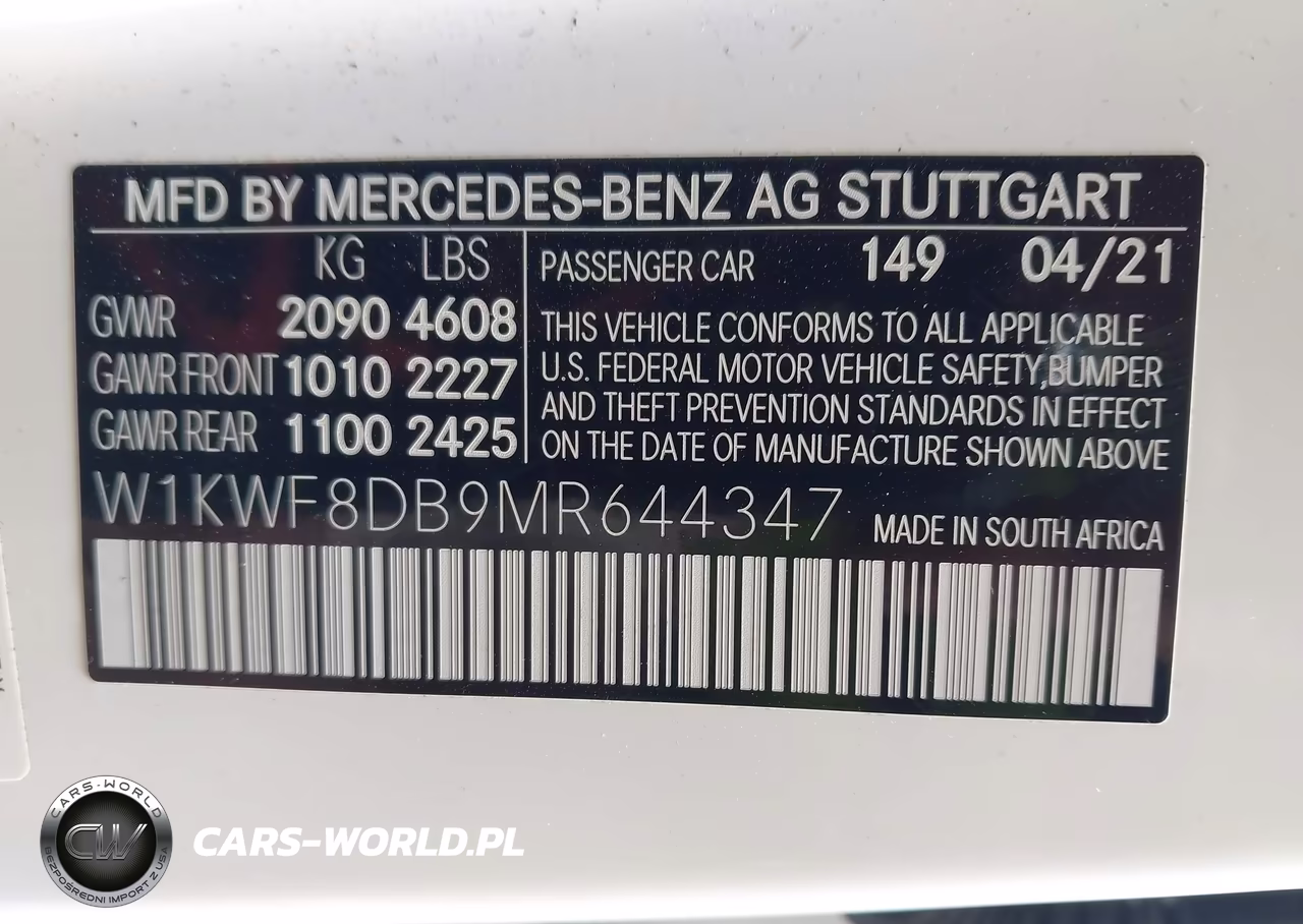 2021 Mercedes-Benz C 300 Sedan VIN:W1KWF8DB9MR644347 - 9