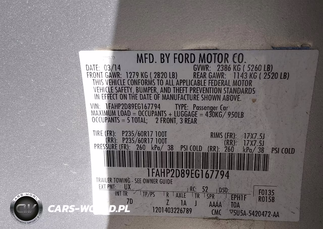 2014 Ford Taurus Se VIN:1FAHP2D89EG167794 - 9