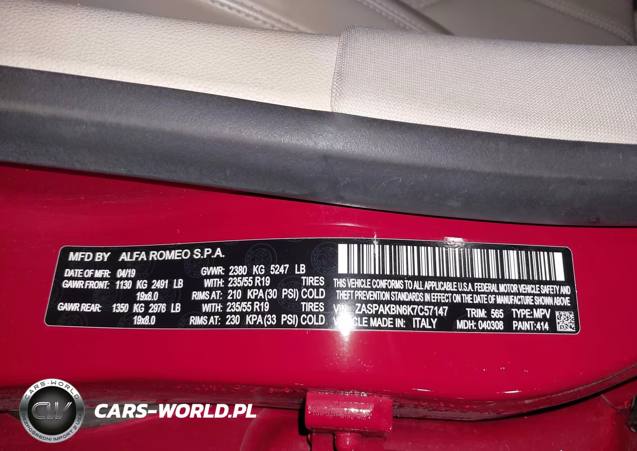 2019 Alfa Romeo Stelvio Ti Lusso Awd VIN:ZASPAKBN6K7C57147 - 9