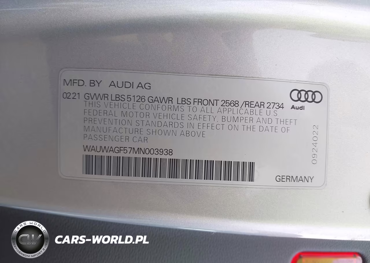 2021 Audi A5 Cabriolet Premium Plus 45 Tfsi Quattro S Tronic VIN:WAUWAGF57MN003938 - 9