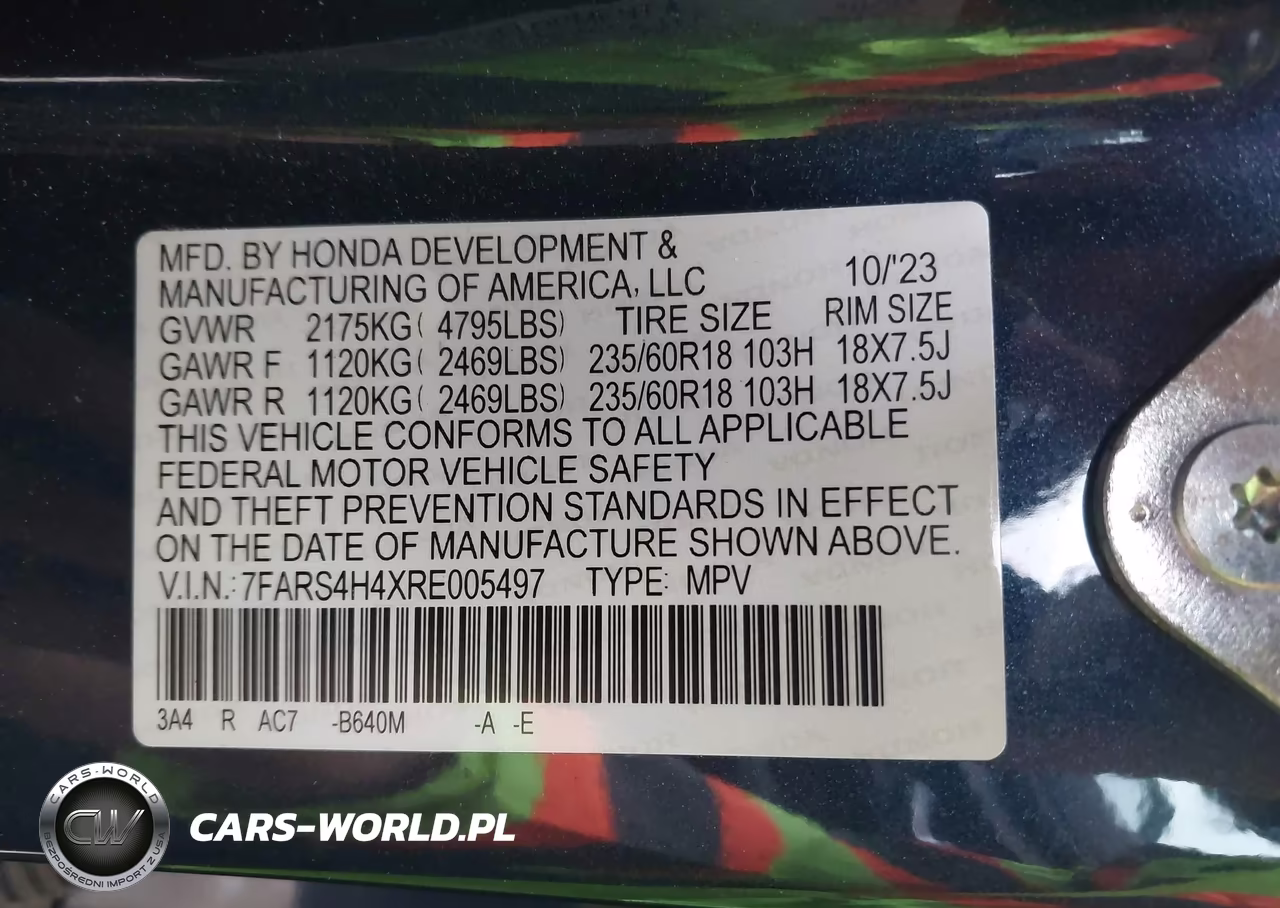 2024 Honda Cr-V Ex Awd VIN:7FARS4H4XRE005497 - 9