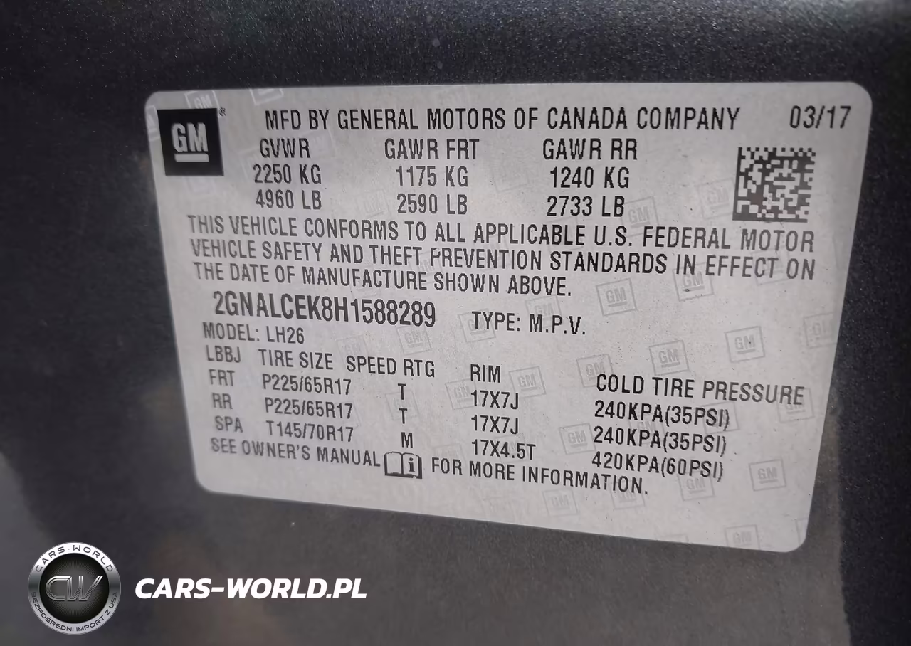 2017 Chevrolet Equinox Lt VIN:2GNALCEK8H1588289 - 9