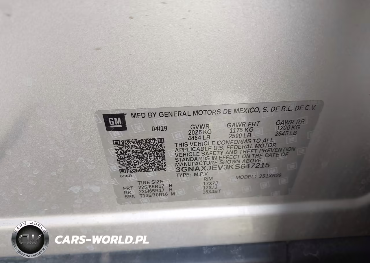 2019 Chevrolet Equinox Lt VIN:3GNAXJEV3KS647215 - 9