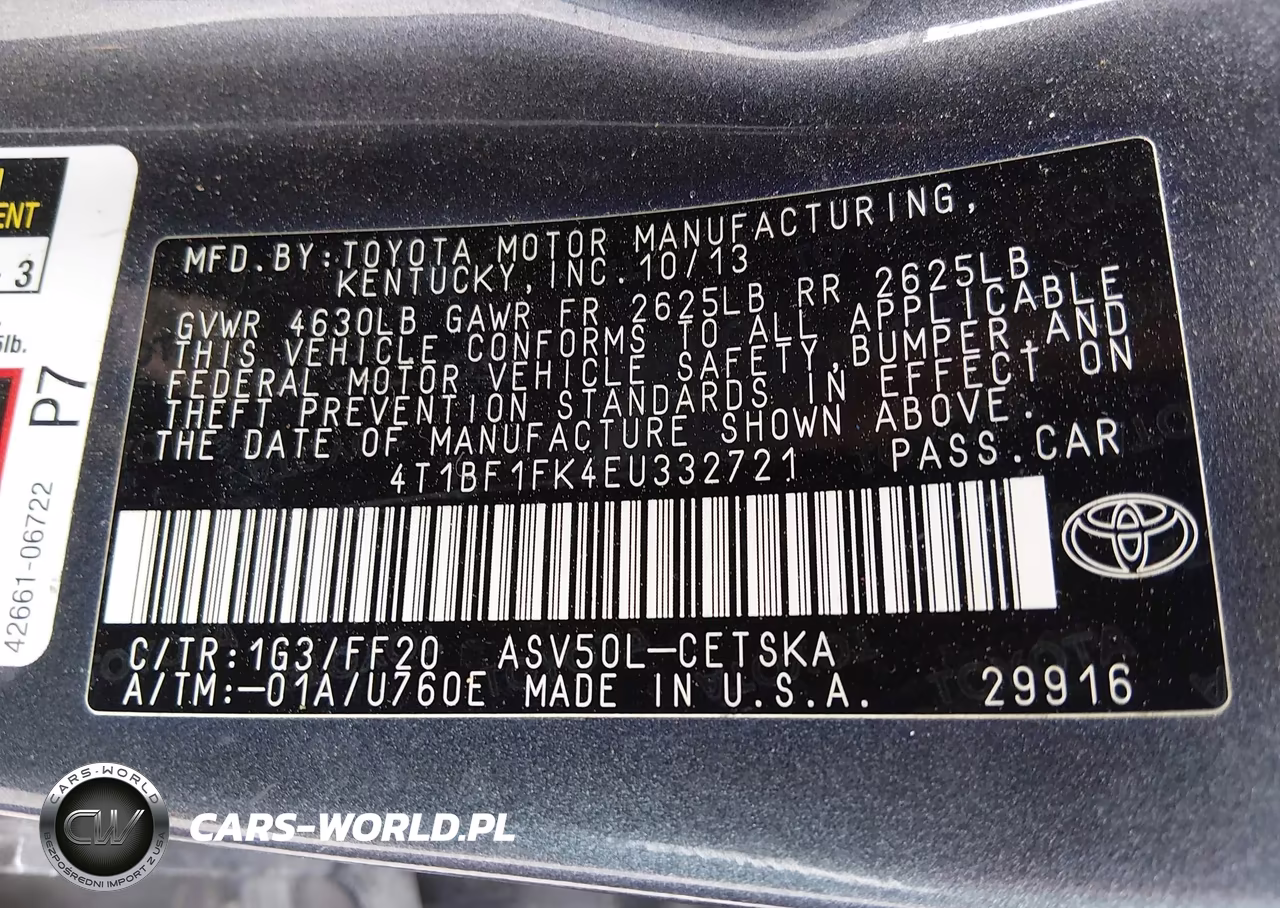 2014 Toyota Camry Se VIN:4T1BF1FK4EU332721 - 9