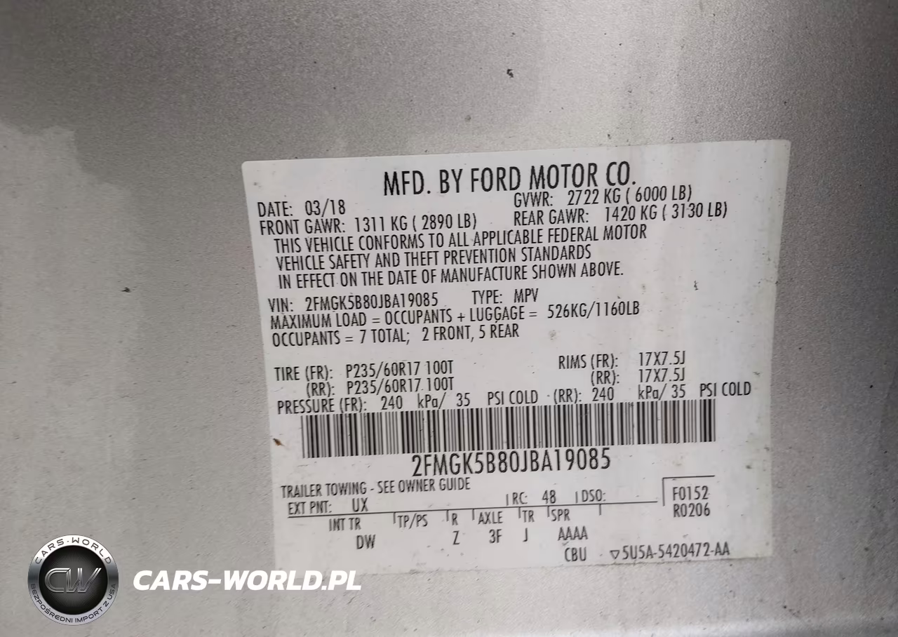 2018 Ford Flex Se VIN:2FMGK5B80JBA19085 - 9