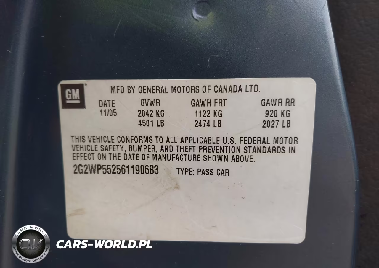 2006 Pontiac Grand Prix VIN:2G2WP552561190683 - 9