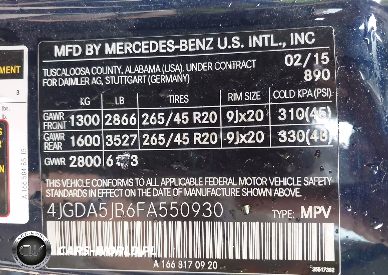 2015 Mercedes-Benz Ml 350 VIN:4JGDA5JB6FA550930 - 9
