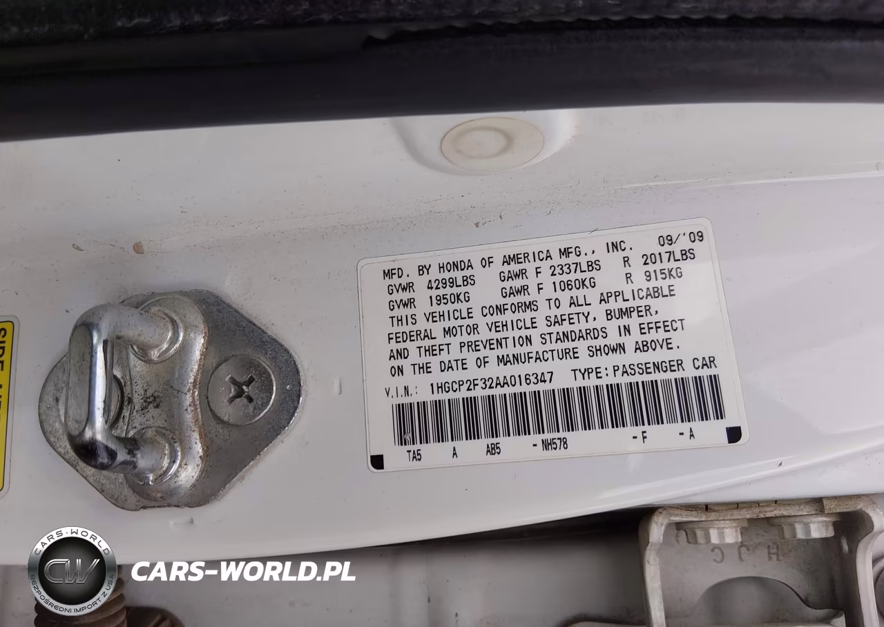 2010 Honda Accord 2.4 Lx VIN:1HGCP2F32AA016347 - 9
