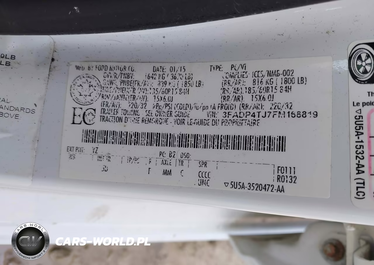 2015 Ford Fiesta S VIN:3FADP4TJ7FM168819 - 9