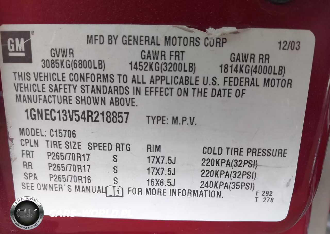 2004 Chevrolet Tahoe Ls VIN:1GNEC13V54R218857 - 9