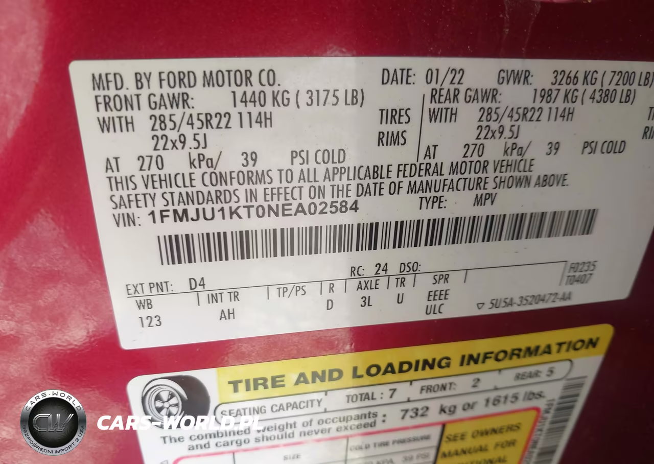 2022 Ford Expedition Limited VIN:1FMJU1KT0NEA02584 - 9