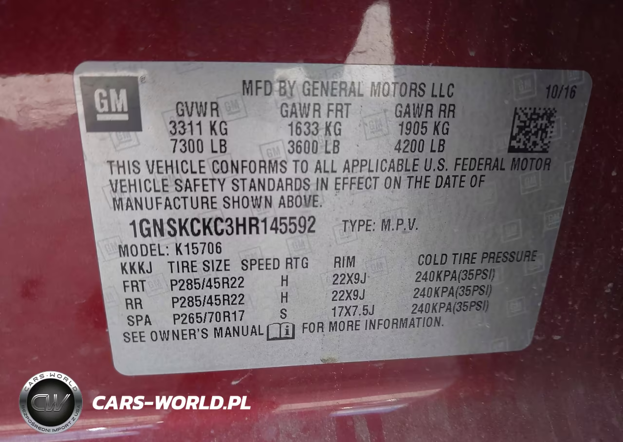 2017 Chevrolet Tahoe Premier VIN:1GNSKCKC3HR145592 - 9