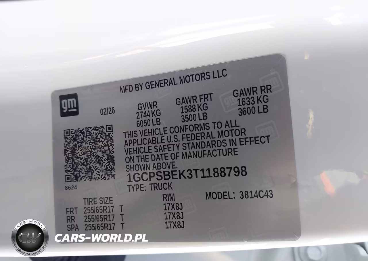 2026 Chevrolet Colorado Wt, Rwd VIN:1GCPSBEK3T1188798 - 9