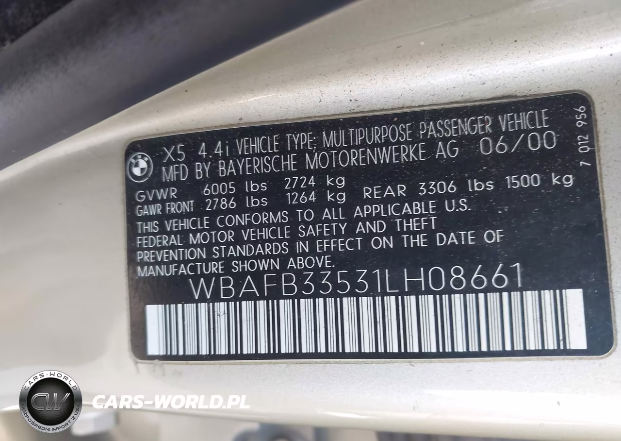 2001 BMW X5 4.4 VIN:WBAFB33531LH08661 - 9