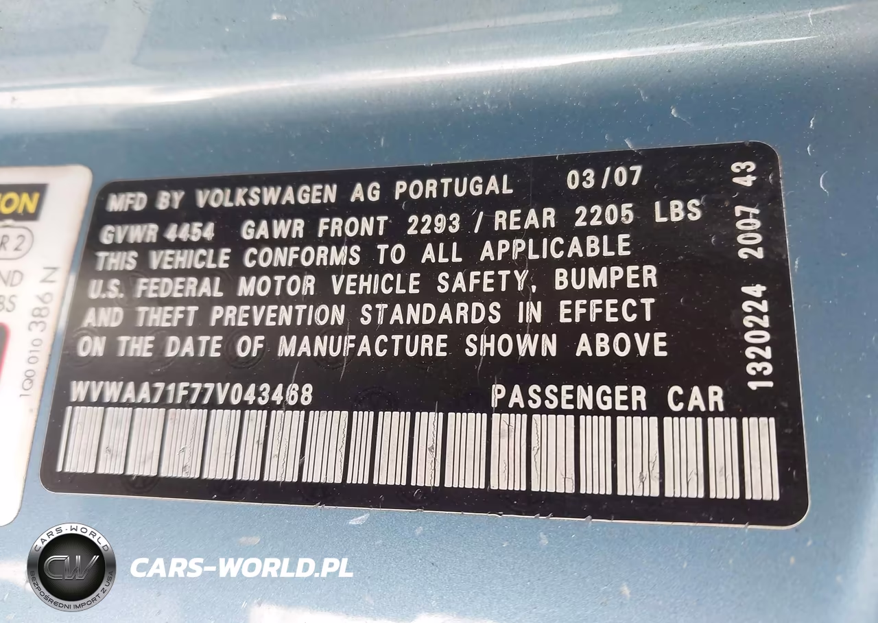 2007 Volkswagen Eos 2.0T VIN:WVWAA71F77V043468 - 9
