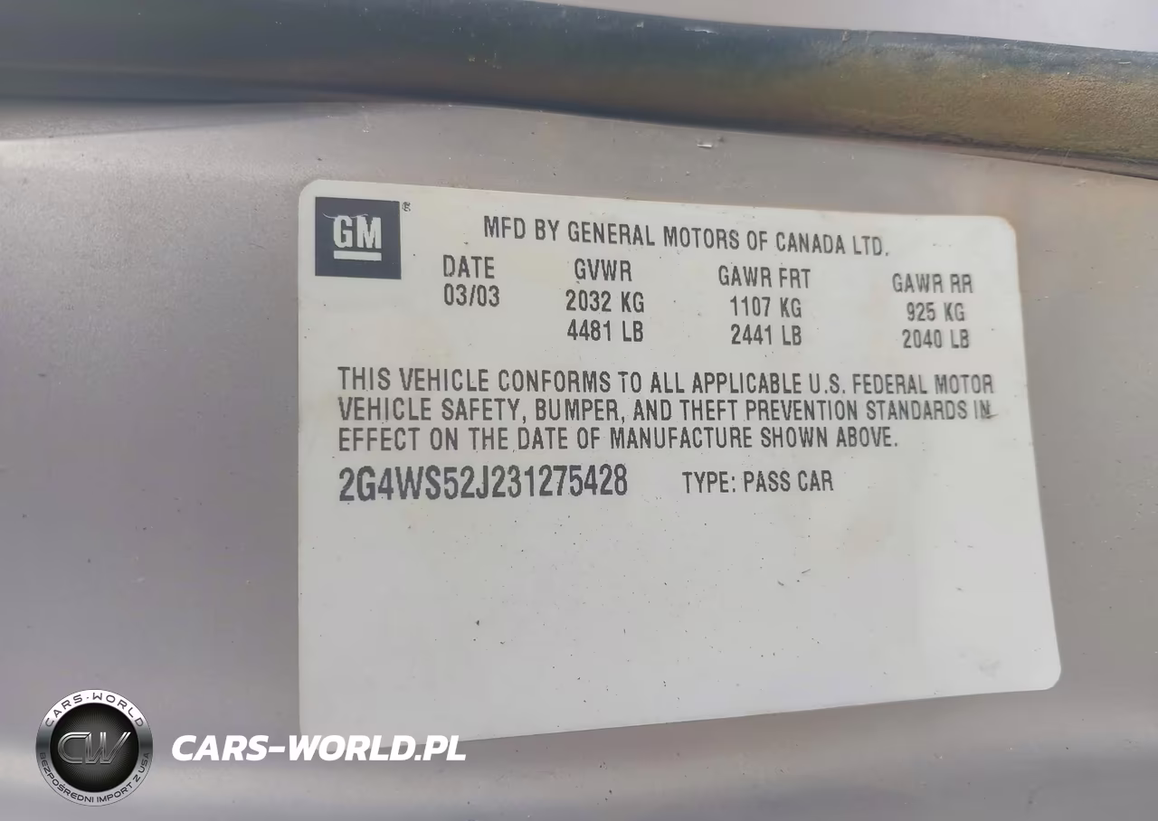 2003 Buick Century Custom VIN:2G4WS52J231275428 - 9