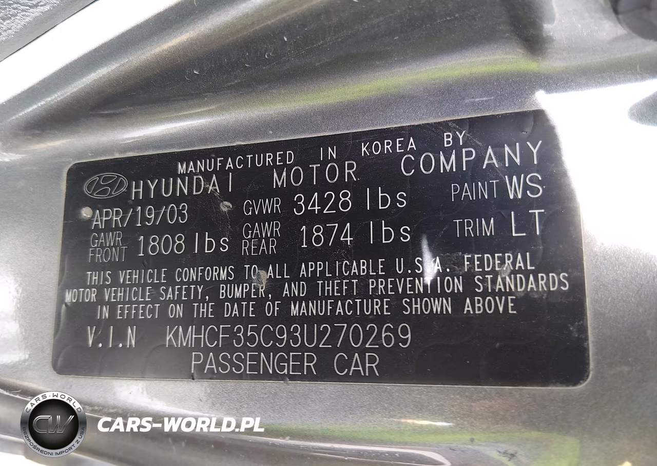2003 Hyundai Accent VIN:KMHCF35C93U270269 - 9