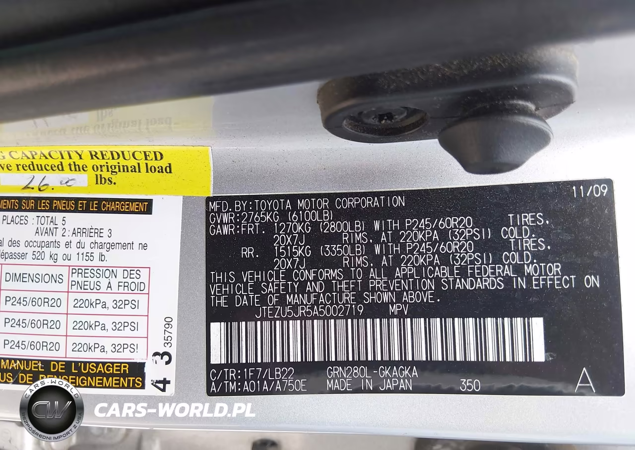2010 Toyota 4Runner Limited V6 VIN:JTEZU5JR5A5002719 - 8
