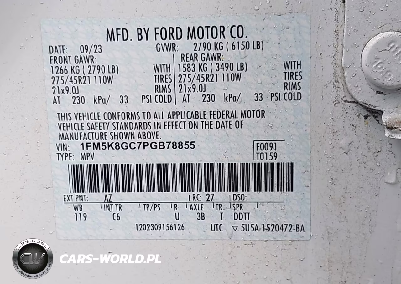 2023 Ford Explorer St VIN:1FM5K8GC7PGB78855 - 9
