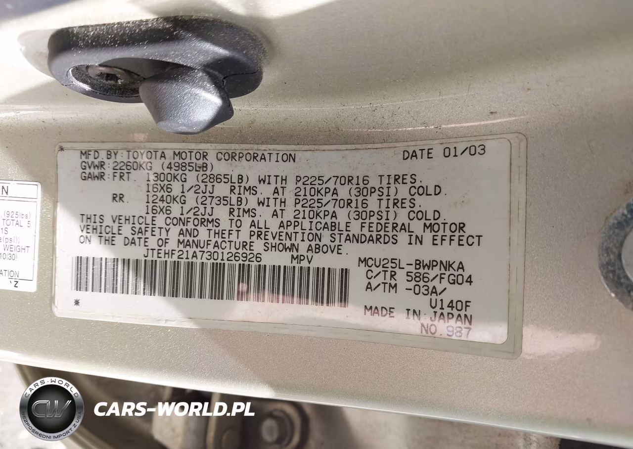 2003 Toyota Highlander V6 VIN:JTEHF21A730126926 - 9