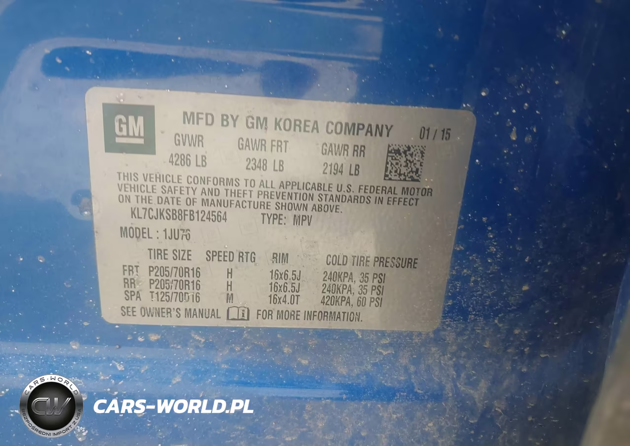 2015 Chevrolet Trax 1Ls VIN:KL7CJKSB8FB124564 - 9