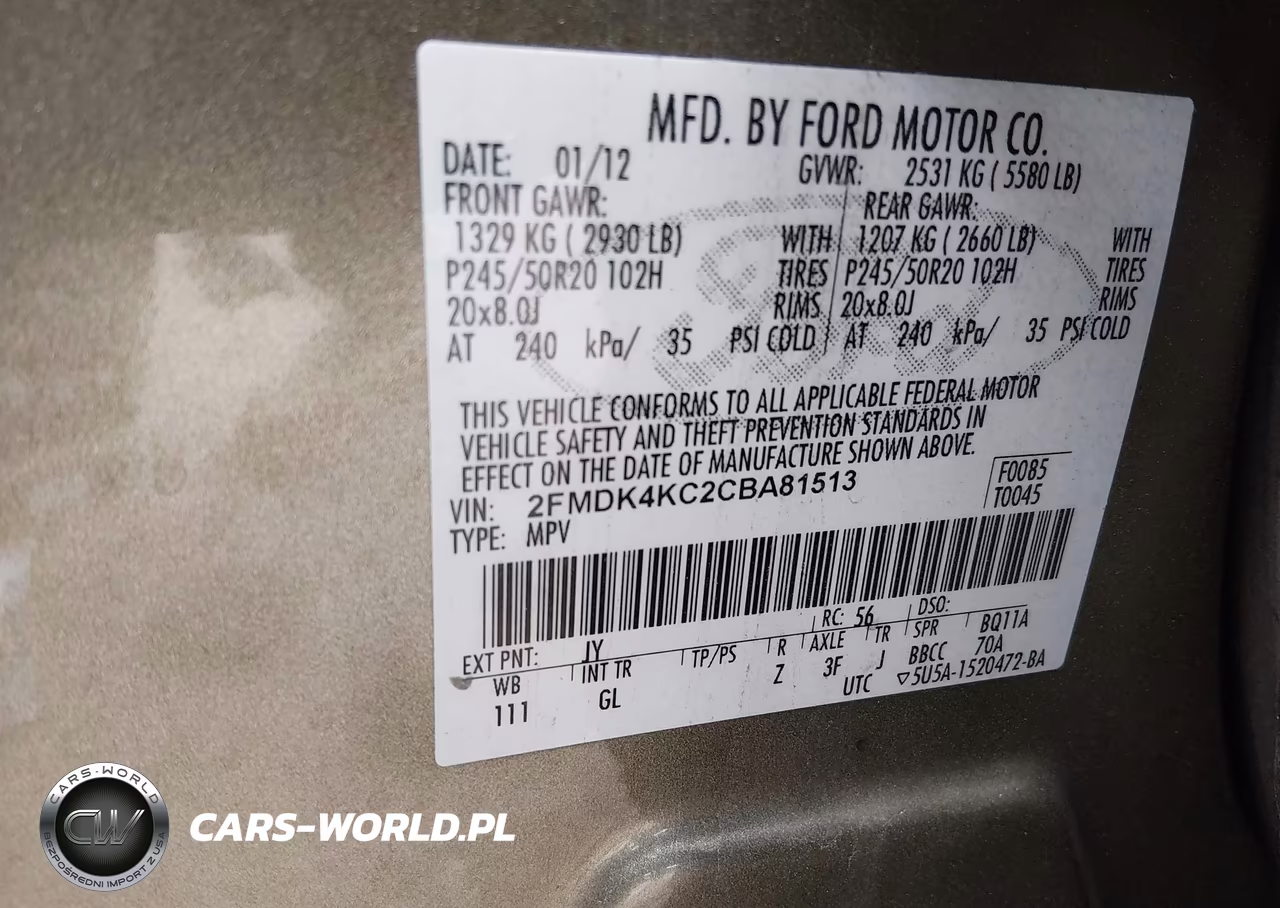 2012 Ford Edge Limited VIN:2FMDK4KC2CBA81513 - 9