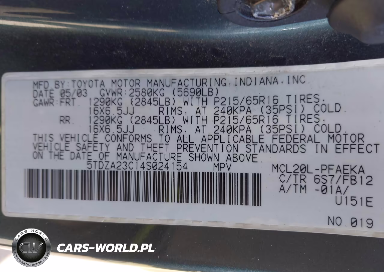 2004 Toyota Sienna Le VIN:5TDZA23C14S024154 - 9