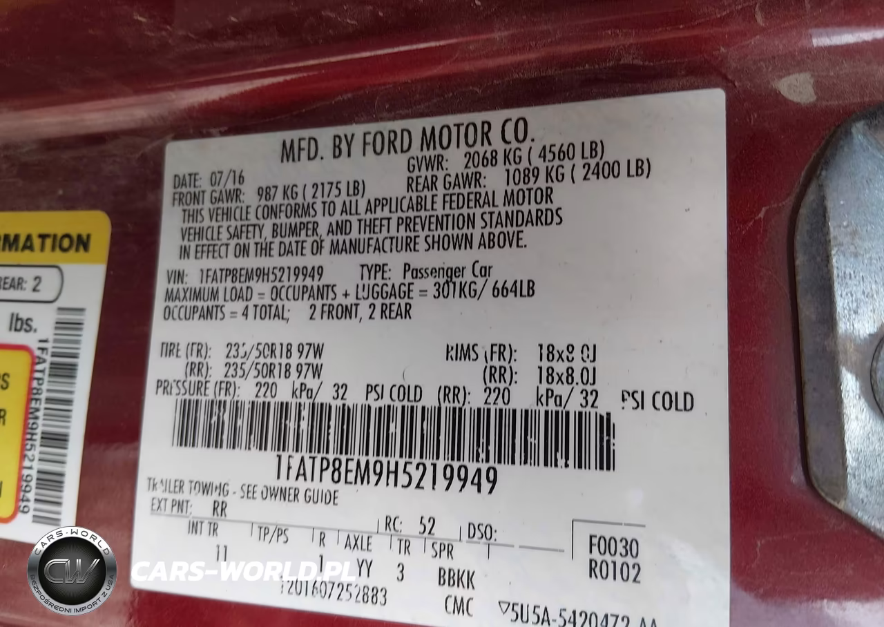 2017 Ford Mustang V6 VIN:1FATP8EM9H5219949 - 9