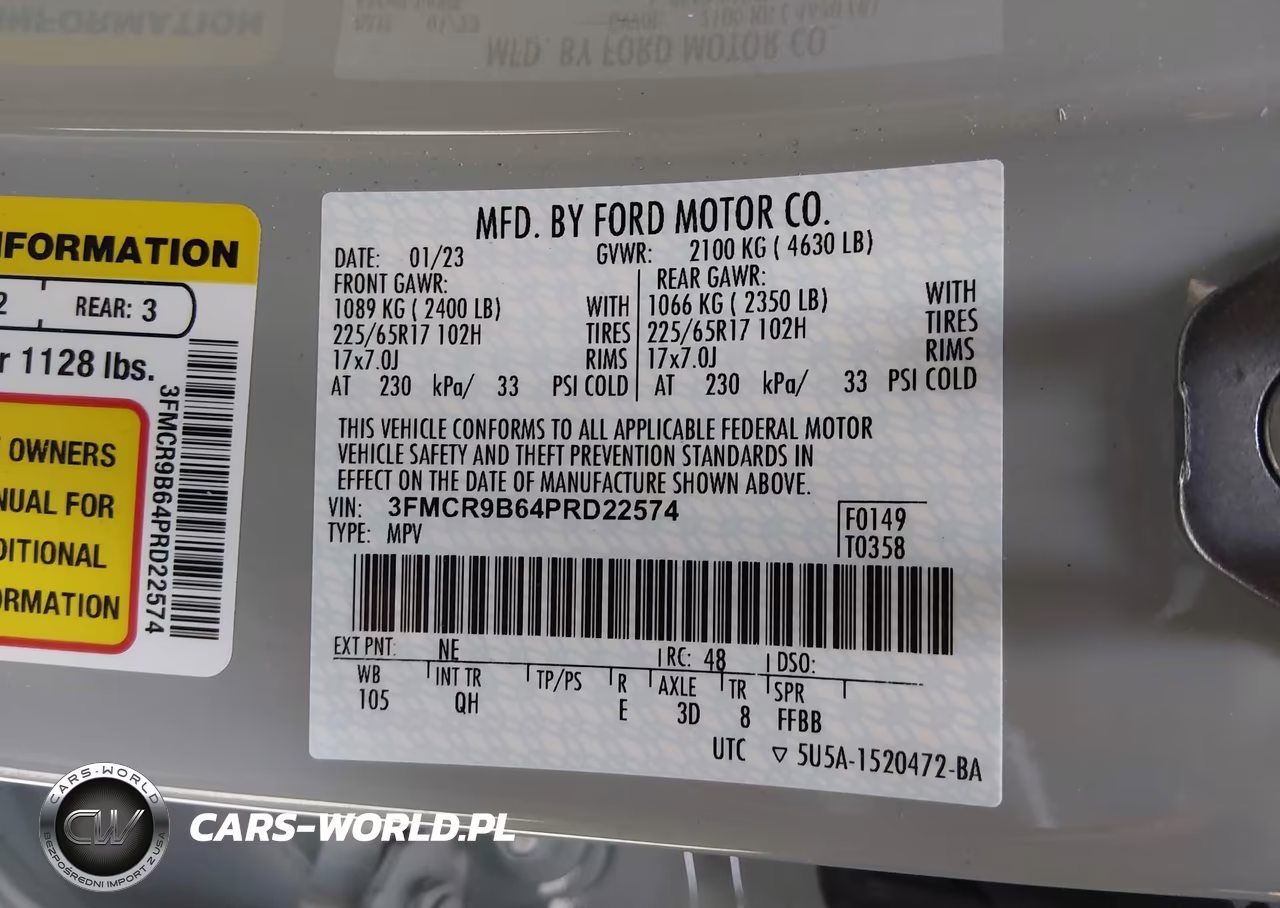 2023 Ford Bronco Sport Big Bend VIN:3FMCR9B64PRD22574 - 9