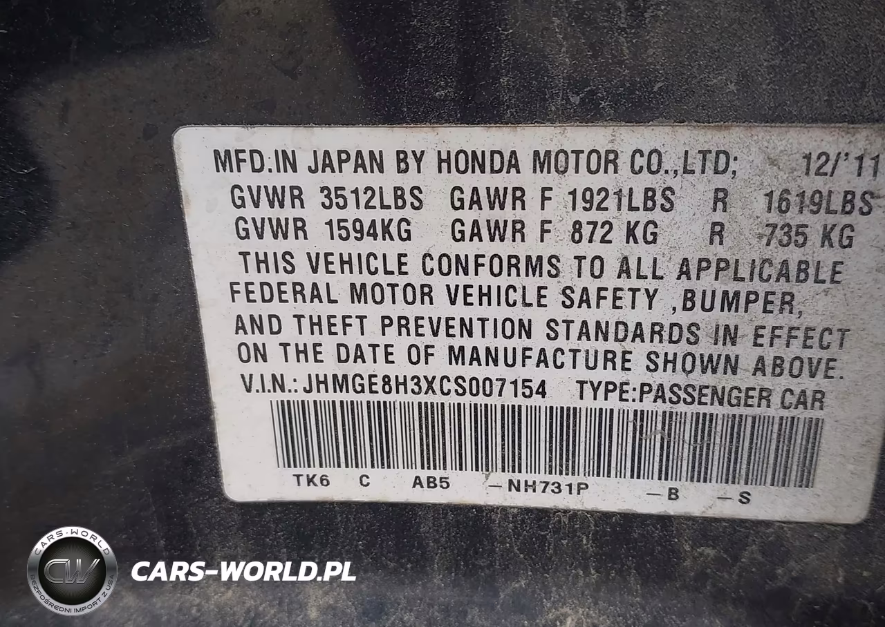 2012 Honda Fit VIN:JHMGE8H3XCS007154 - 9