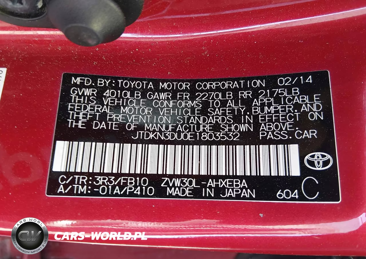 2014 Toyota Prius Two VIN:JTDKN3DU0E1803532 - 9