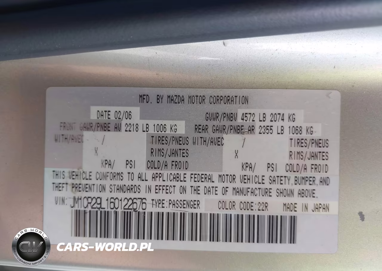 2006 Mazda Mazda5 Sport VIN:JM1CR29L160122676 - 9