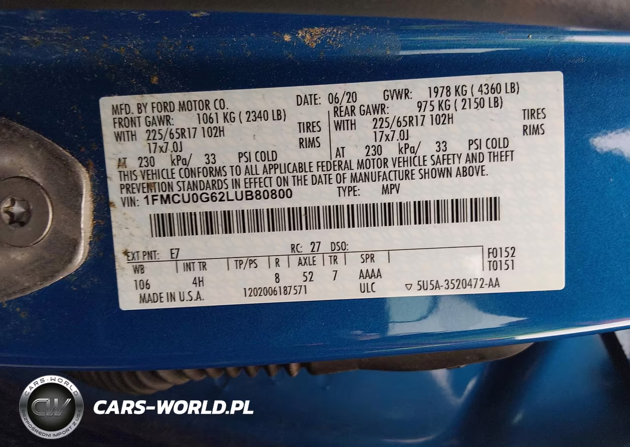 2020 Ford Escape Se VIN:1FMCU0G62LUB80800 - 9