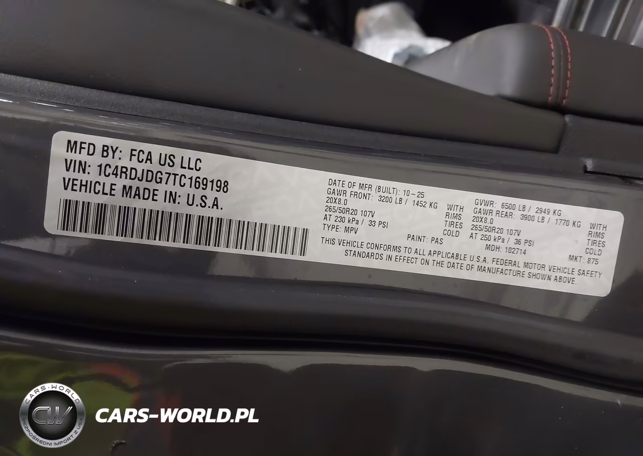 2026 Dodge Durango Gt Plus Awd VIN:1C4RDJDG7TC169198 - 9