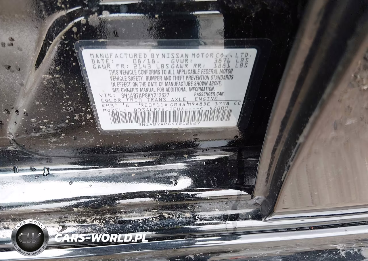 2019 Nissan Sentra Sr VIN:3N1AB7AP8KY212627 - 9