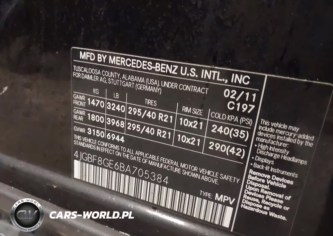 2011 Mercedes-Benz Gl 550 4Matic VIN:4JGBF8GE6BA705384 - 9