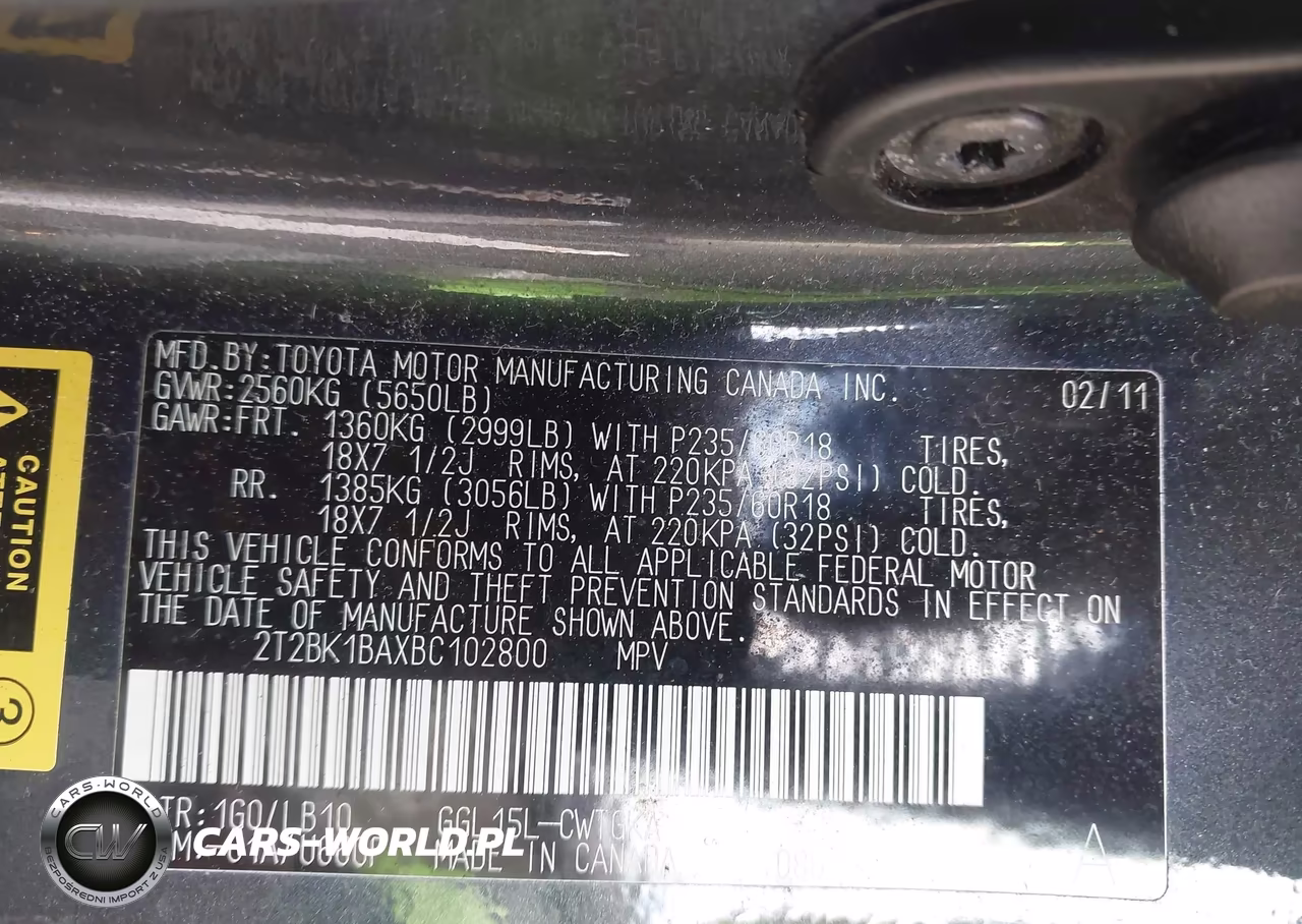 2011 Lexus Rx 350 VIN:2T2BK1BAXBC102800 - 9