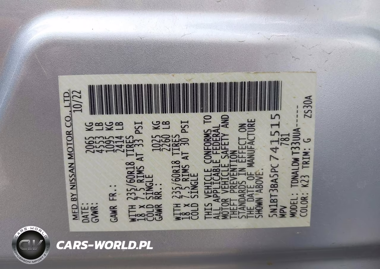 2023 Nissan Rogue Sv Fwd VIN:5N1BT3BA5PC741515 - 9