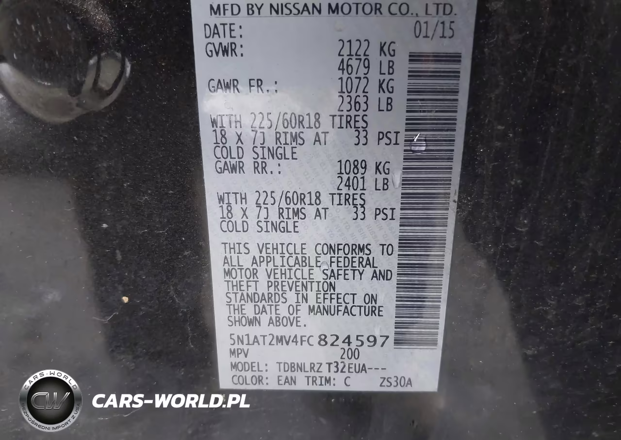 2015 Nissan Rogue Sl VIN:5N1AT2MV4FC824597 - 9