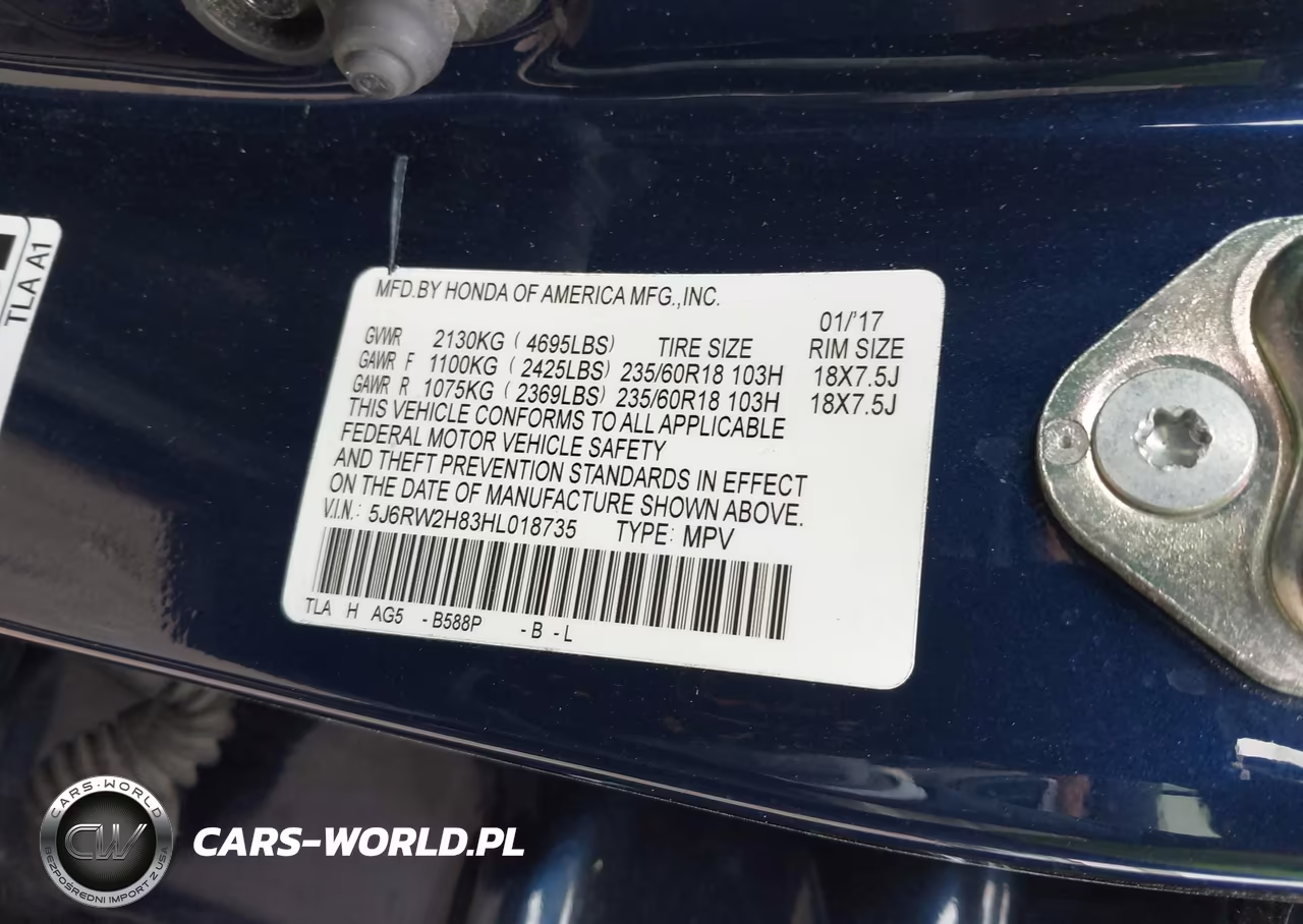 2017 Honda Cr-V Ex-L-Ex-L Navi VIN:5J6RW2H83HL018735 - 9