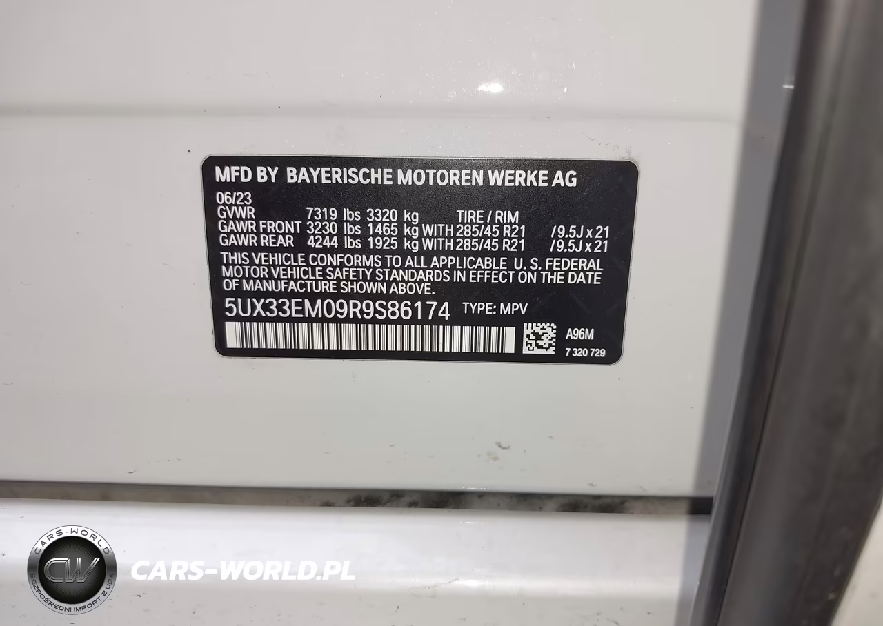 2024 BMW X7 M60I VIN:5UX33EM09R9S86174 - 9