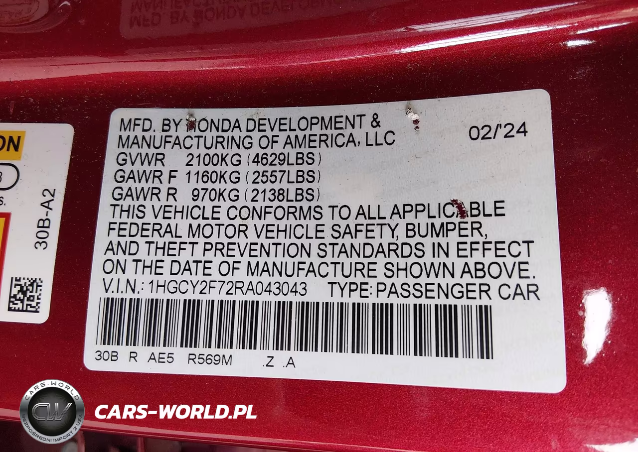 2024 Honda Accord Hybrid Sport-L VIN:1HGCY2F72RA043043 - 9