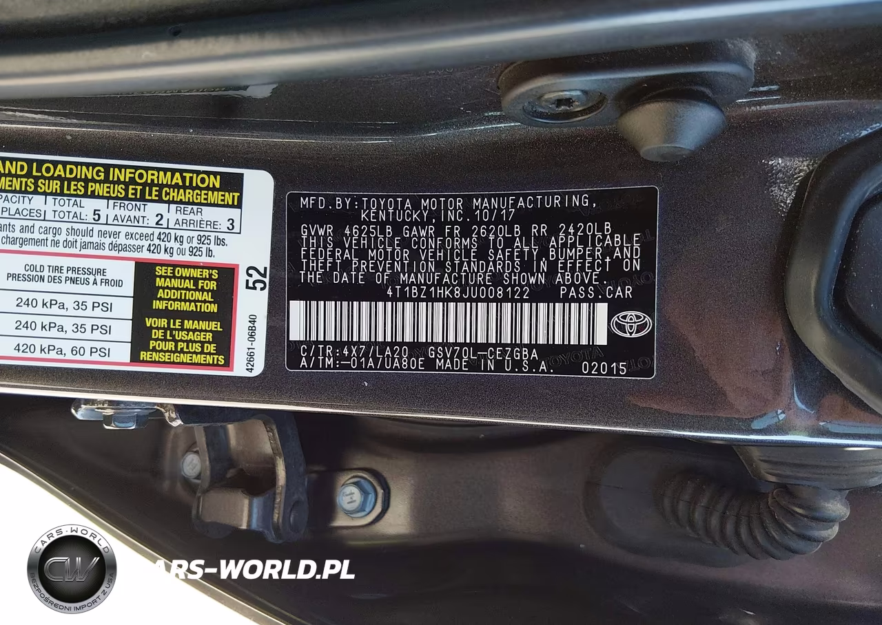 2018 Toyota Camry Xle V6 VIN:4T1BZ1HK8JU008122 - 9