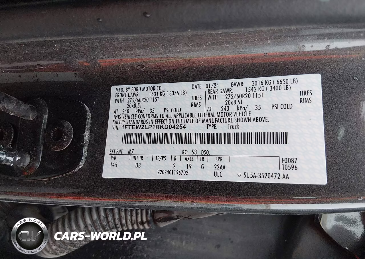 2024 Ford F-150 Stx VIN:1FTEW2LP1RKD04254 - 9