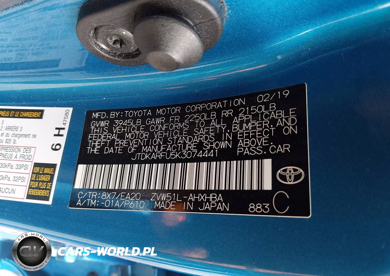 2019 Toyota Prius Xle VIN:JTDKARFU5K3074441 - 9